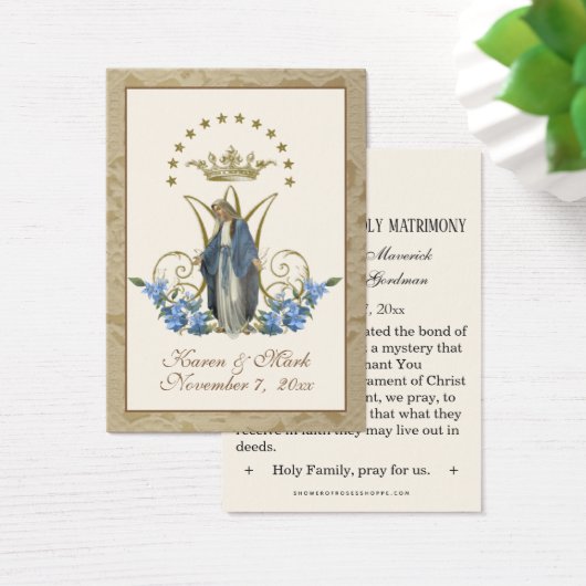 Elegant Gold Virgin Mary Wedding Heilige Kaarten Visitekaartje (Bureau)