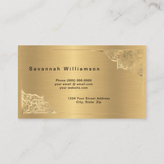 Elegant Gold  Visitekaartje (Achterkant)