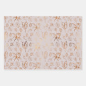 Elegant Gold voor kerstmis Inpakpapier Vel (Voorkant 3)