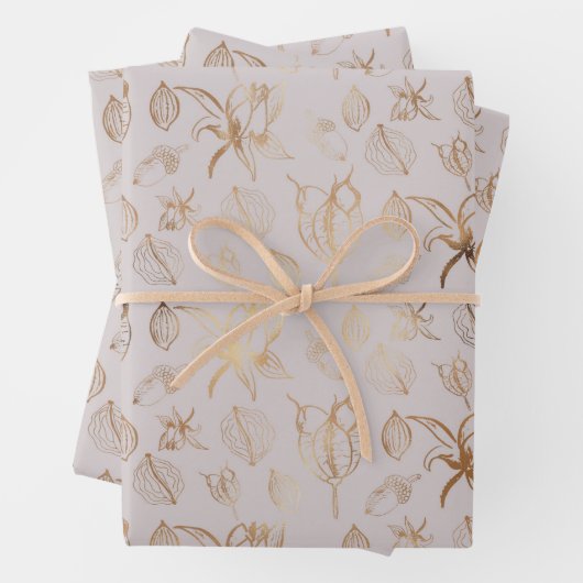 Elegant Gold voor kerstmis Inpakpapier Vel (In situ)