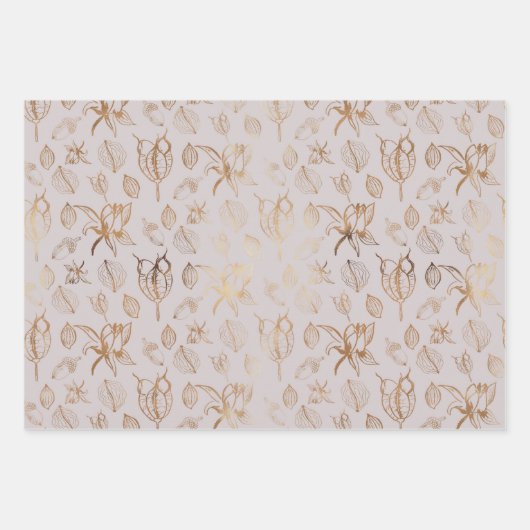 Elegant Gold voor kerstmis Inpakpapier Vel (Voorkant)