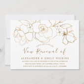 Elegant Gold Vow Renewal 50th Wedding Jubileum Kaart (Voorkant)