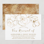 Elegant Gold Vow Renewal 50th Wedding Jubileum Kaart (Voorkant / Achterkant)