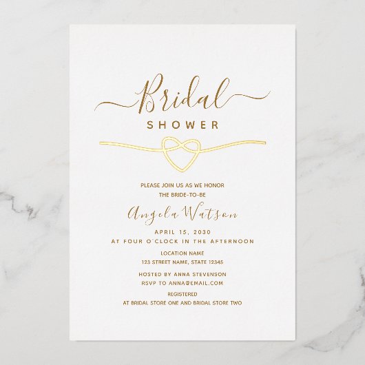 Elegant Gold Vrijgezellenfeest Folie Uitnodiging (Voorkant)