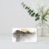 Elegant Gold Waterverf Abstracte monogrammen Visitekaartje (Staand voorkant)