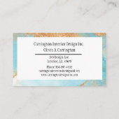 Elegant Gold Waterverf Abstracte Typografie Modern Visitekaartje (Achterkant)