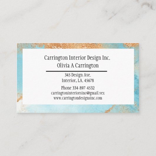 Elegant Gold Waterverf Abstracte Typografie Modern Visitekaartje (Achterkant)