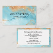 Elegant Gold Waterverf Abstracte Typografie Modern Visitekaartje (Voorkant / Achterkant)