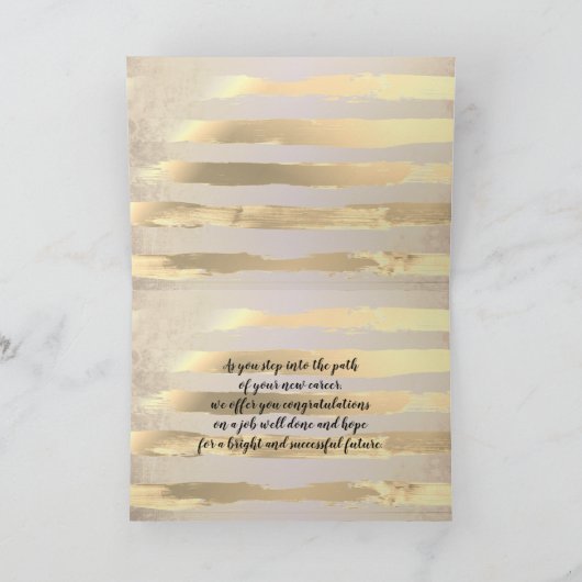 Elegant Gold Waterverf Afstuderen Kaart (Binnen)