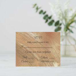 Elegant Gold Waterverf Brush Strokes Patroon RSVP Kaartje