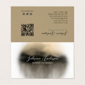 Elegant Gold Waterverf Elliptisch Abstract gevouwe Visitekaartje (Buitenkant ongevouwen)