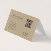 Elegant Gold Waterverf Elliptisch Abstract gevouwe Visitekaartje (Achterkant)