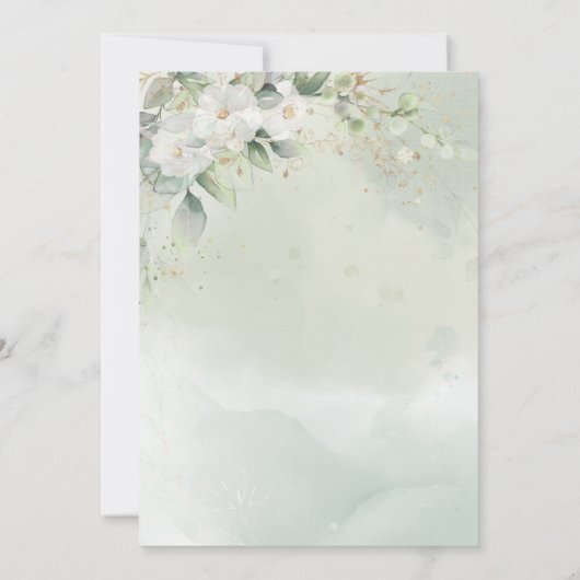 Elegant Gold Waterverf Green Quinceañera Kaart (Achterkant)