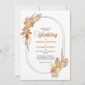 Elegant Gold Waterverf najaar leves Wedding Kaart (Voorkant)