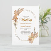 Elegant Gold Waterverf najaar leves Wedding Kaart (Staand voorkant)