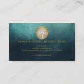 Elegant Gold Waterverf Tree Yoga en Meditation B Visitekaartje (Achterkant)