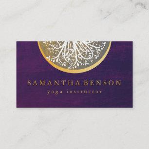 Elegant Gold Waterverf Tree Yoga en Meditation B Visitekaartje