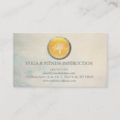 Elegant Gold Waterverf Tree Yoga en Meditation B Visitekaartje (Achterkant)