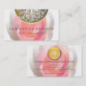 Elegant Gold Waterverf Tree Yoga en Meditation Visitekaartje (Voorkant / Achterkant)