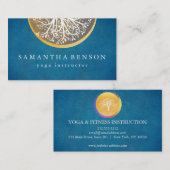 Elegant Gold Waterverf Tree Yoga en Meditation Visitekaartje (Voorkant / Achterkant)