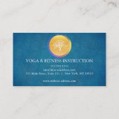 Elegant Gold Waterverf Tree Yoga en Meditation Visitekaartje (Achterkant)