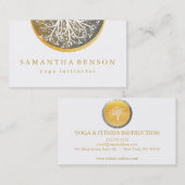 Elegant Gold Waterverf Tree Yoga en Meditation Visitekaartje (Voorkant / Achterkant)