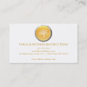 Elegant Gold Waterverf Tree Yoga en Meditation Visitekaartje (Achterkant)