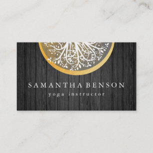 Elegant Gold Waterverf Tree Yoga en Meditation Visitekaartje