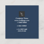 Elegant Gold Wave Blauw & Blauwgroen Logo Dank u Informatiekaartje (Achterkant)