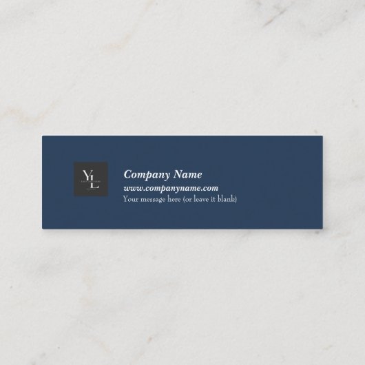 Elegant Gold Wave Blauw & Blauwgroen Logo Dank u k Mini Visitekaartje (Achterkant)