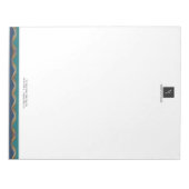 Elegant Gold Wave Blue Blauwgroen Logo Business Notitieblok (Voorkant)