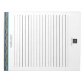 Elegant Gold Wave Blue Blauwgroen Logo Business Notitieblok (Voorkant)