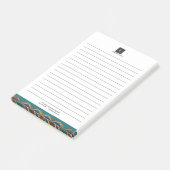 Elegant Gold Wave Blue Blauwgroen Logo Business Post-it® Notes (Schuin)