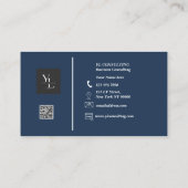 Elegant Gold Wave Blue Blauwgroen Logo QR-code Visitekaartje (Achterkant)