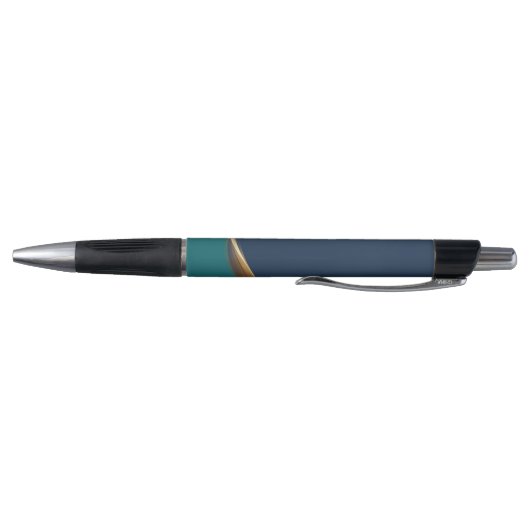 Elegant Gold Wave Blue Blauwgroen met Business Log Pen (Bodem)