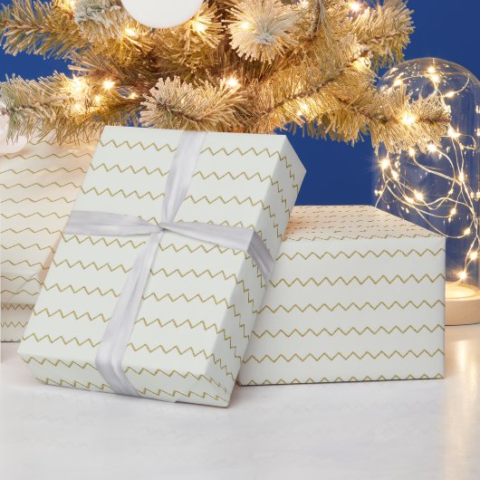 Elegant Gold Wavy Kerstmis Cadeaupapier (Feestdagen)