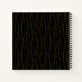 Elegant Gold Wavy Lines Pattern Notitieboek (Achterkant)