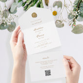 Elegant Gold Wax Seal and Send Wedding All In One Uitnodiging