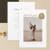 Elegant Gold Wax Seal Foto Weddenschap Hartelijk d Bedankkaart
