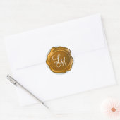 Elegant Gold Wax Seal Monogram Ronde Sticker (Envelop)