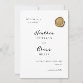 Elegant Gold Wax-zegel, uniek opslagdatum Save The Date (Voorkant)