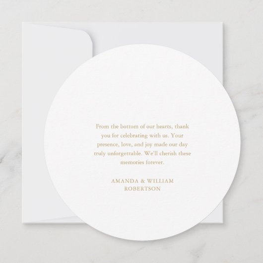 Elegant Gold Weddenschap Hartelijk dank Kaart (Achterkant)