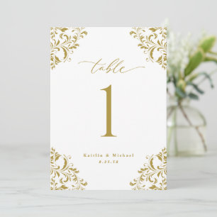 Elegant Gold Wedding 5x7-kaarten voor tabelnummers Kaart