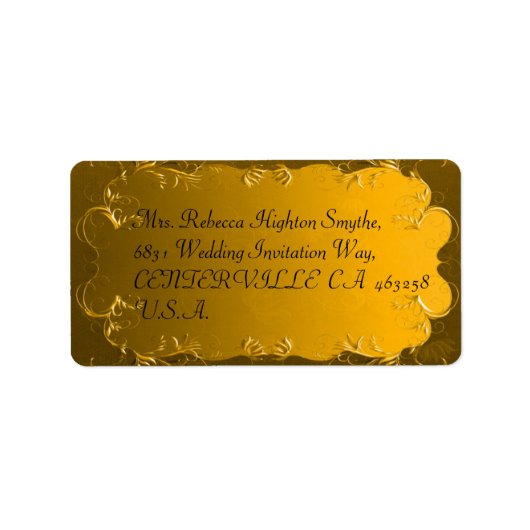 Elegant Gold Wedding Adresetiketten Etiket (Voorkant)