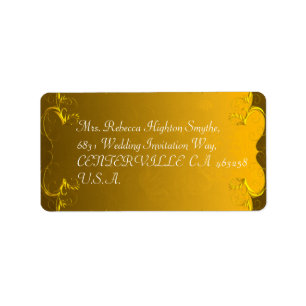 Elegant Gold Wedding Adresetiketten Etiket
