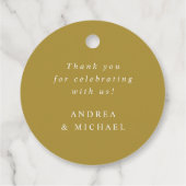 Elegant  Gold Wedding Bedankjes Labels (Achterkant)