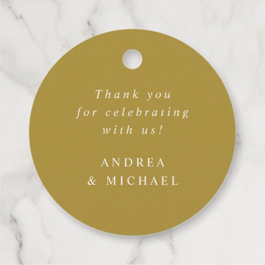Elegant  Gold Wedding Bedankjes Labels (Achterkant)