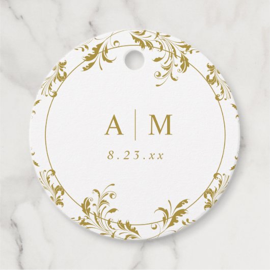 Elegant  Gold Wedding Bedankjes Labels (Voorkant)