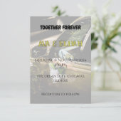 Elegant Gold Wedding Car Handle Peach Rose  Kaart (Staand voorkant)