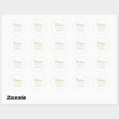 Elegant Gold Wedding Classic Round Sticker (Vel)